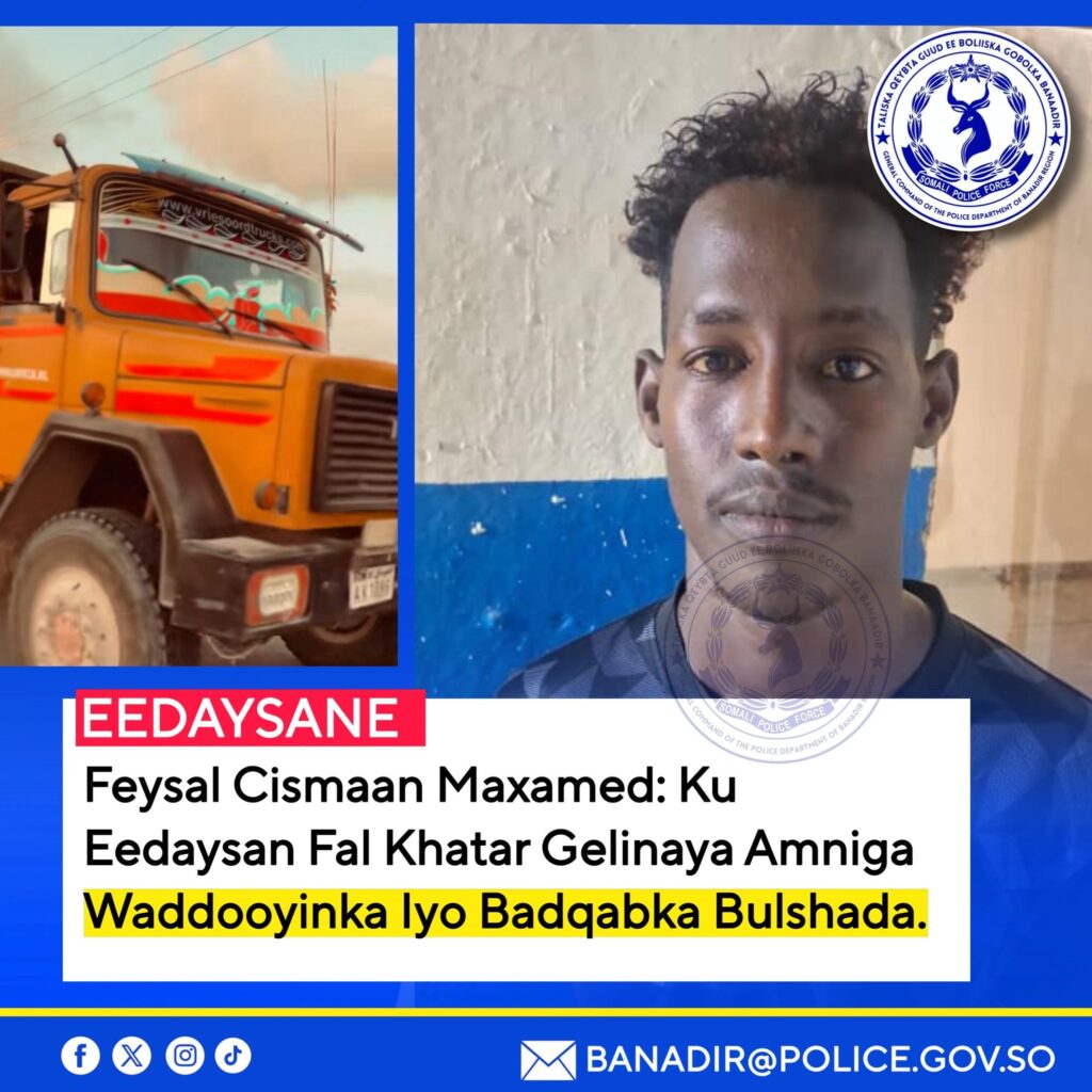 Ciidanka Booliska Soomaaliyeed,Saldhiga degmada Hodan ayaa gacanta ku soo dhigay afar (4)